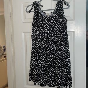 Black polka dot dress